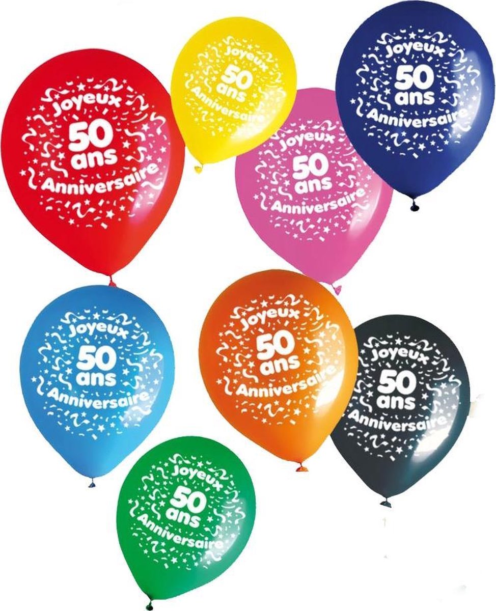 SUD TRADING - 8 50 jaar ballonnen - Decoratie > Ballonnen